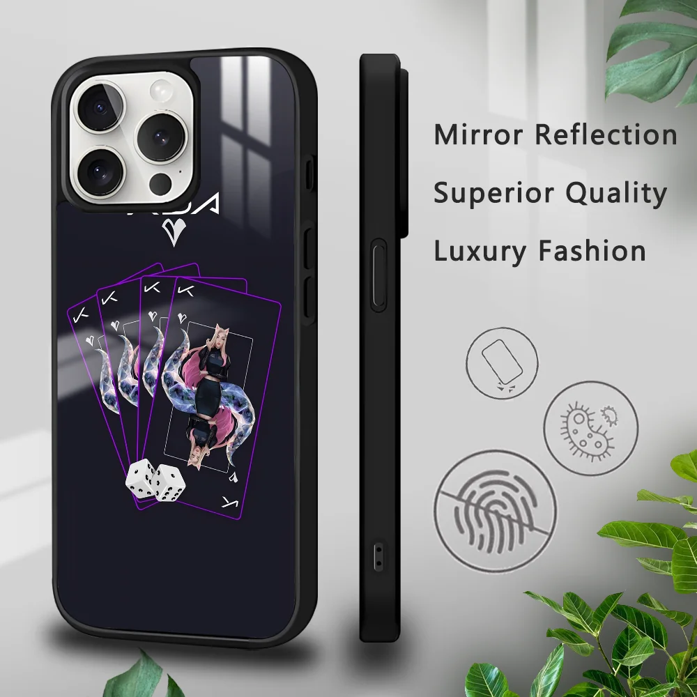 L-LOLS KDA A-Ahri Phone Case For iPhone 16 15 14 13 12 11 Pro Xs Max Mini Plus Celulares Hard Funda
