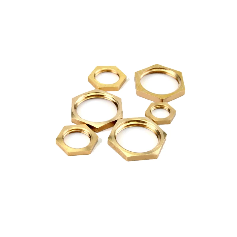 

5Pcs/Lot Brass Hex Lock Nuts Pipe Fitting 1/8 1/4 3/8 1/2 BSP Female Thread Hexagonal Shank Cap