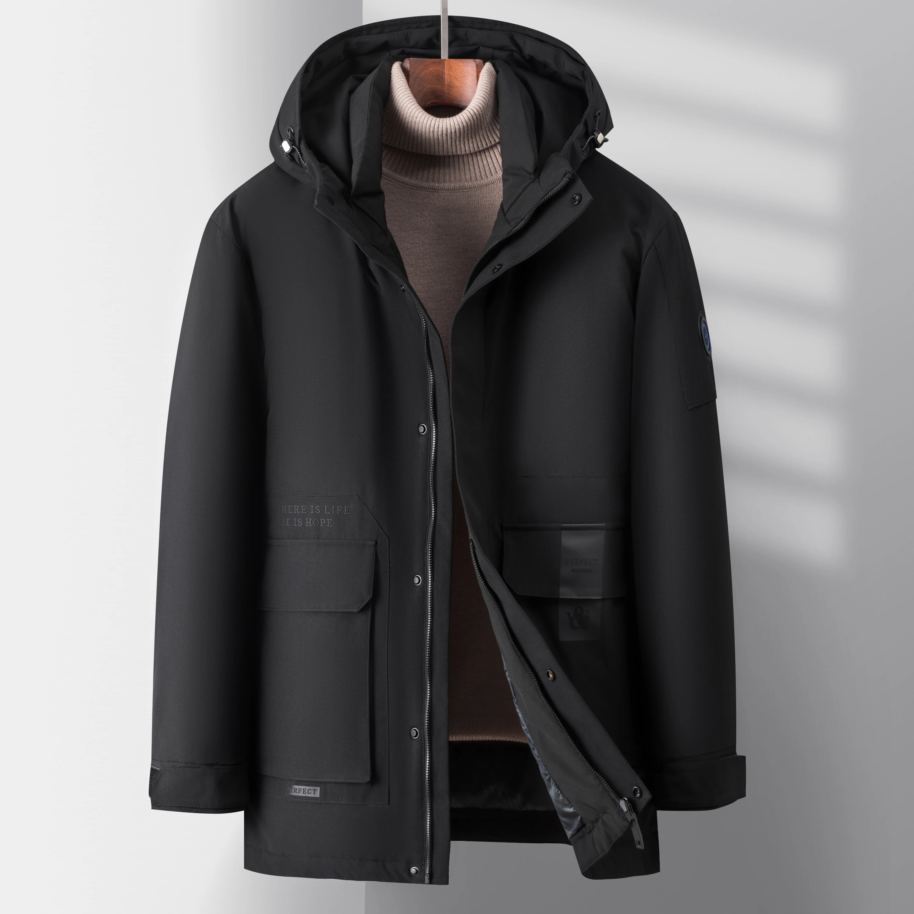 Winter Jacket Men Parkas Fashion Hooded Thicken Warm Double Layer Coats Manteaux Doudoune Homme Ropa Hombre Goose Down Jackets