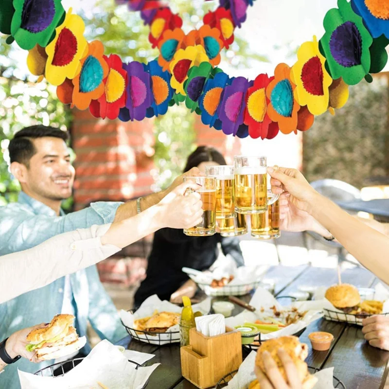 Декоративная гирлянда из бумаги Мексиканский баннер гибискуса цветочный