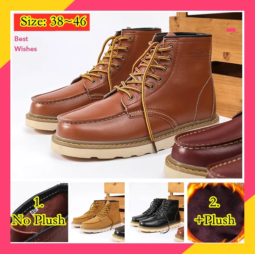 

Ботинки мужские кожаные высокие, мотоциклетные ботильоны, высокие, на шнуровке, обувь в стиле милитари, зимняя обувь