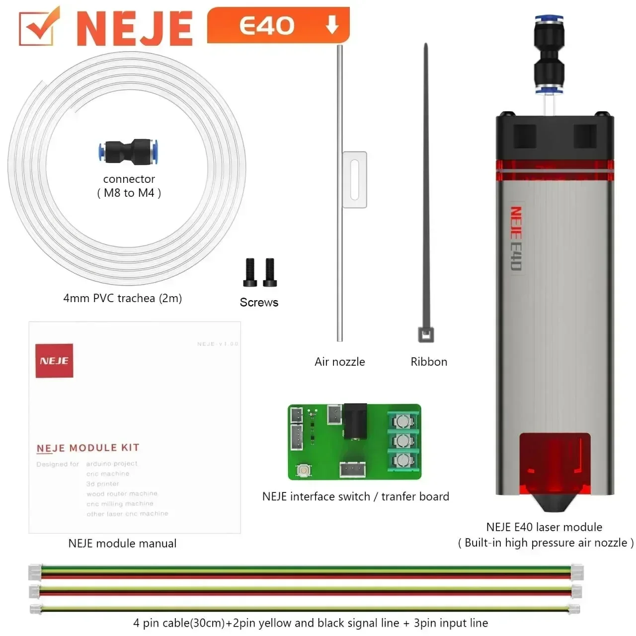 Премиальный лазерный модуль NEJE N30820E80E40A40630A40640 20-120 Вт для первого класса резьбы по дереву и результатов лазерной резки (art.: 3920cd7a0ffd1) - 3920cd7a0ffd1