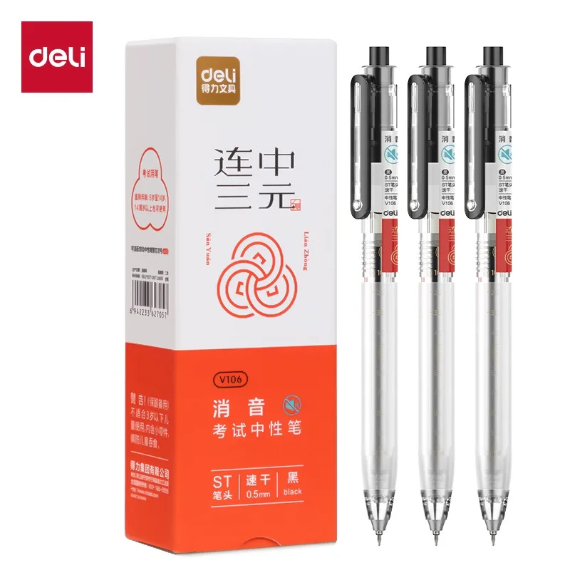 Deli 4 шт. 0 5 мм черные чернила быстросохнущие женские офисные принадлежности