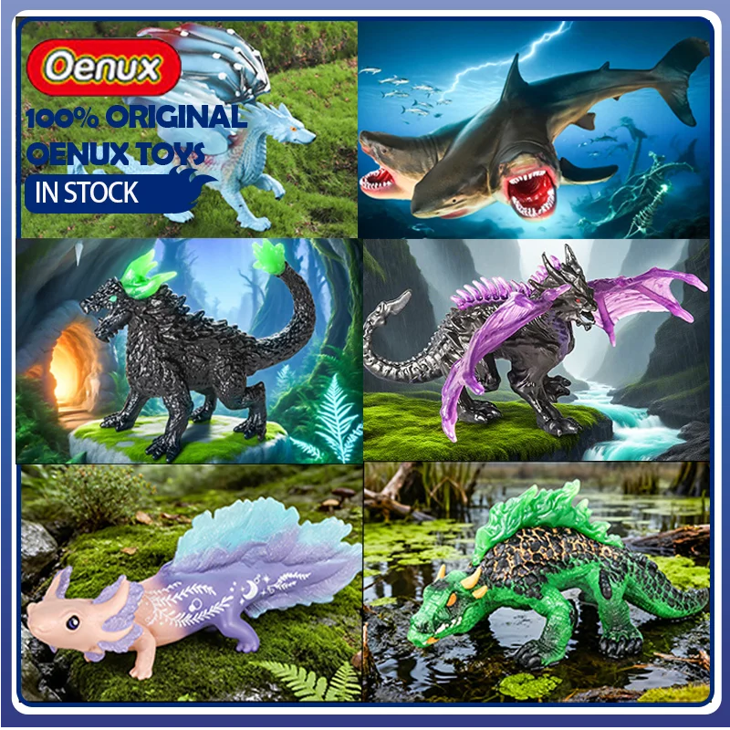 Фото Коллекционные фигурки Oenux: Реалистичные светящиеся модели мифических животных — ящериц, эльфов, летающих драконов, монстров. №1