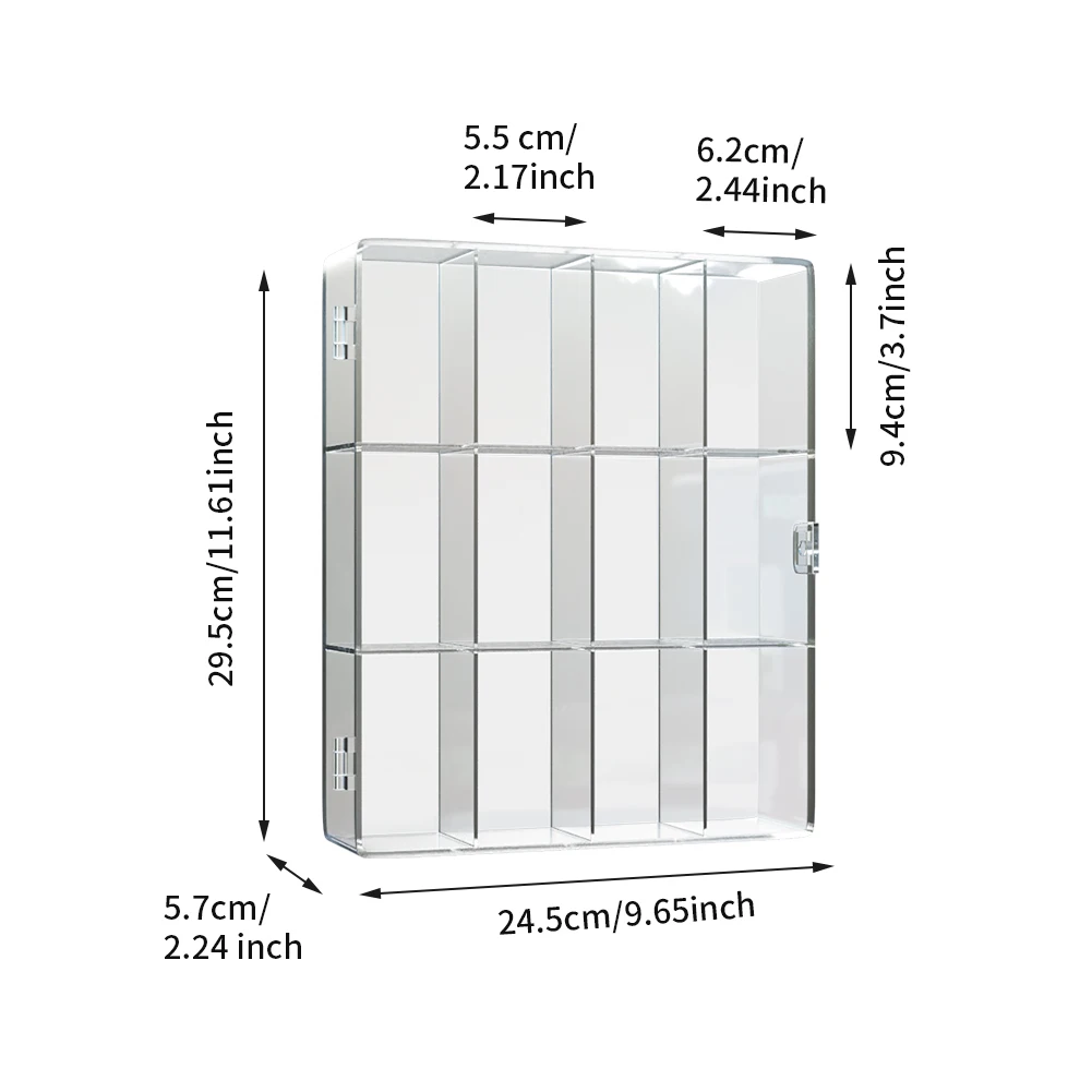 Living Room Transparent 12 Compartment For Desktop Storage Organizer Collection PS Plastic Figure Display Shelf Front Door Shop