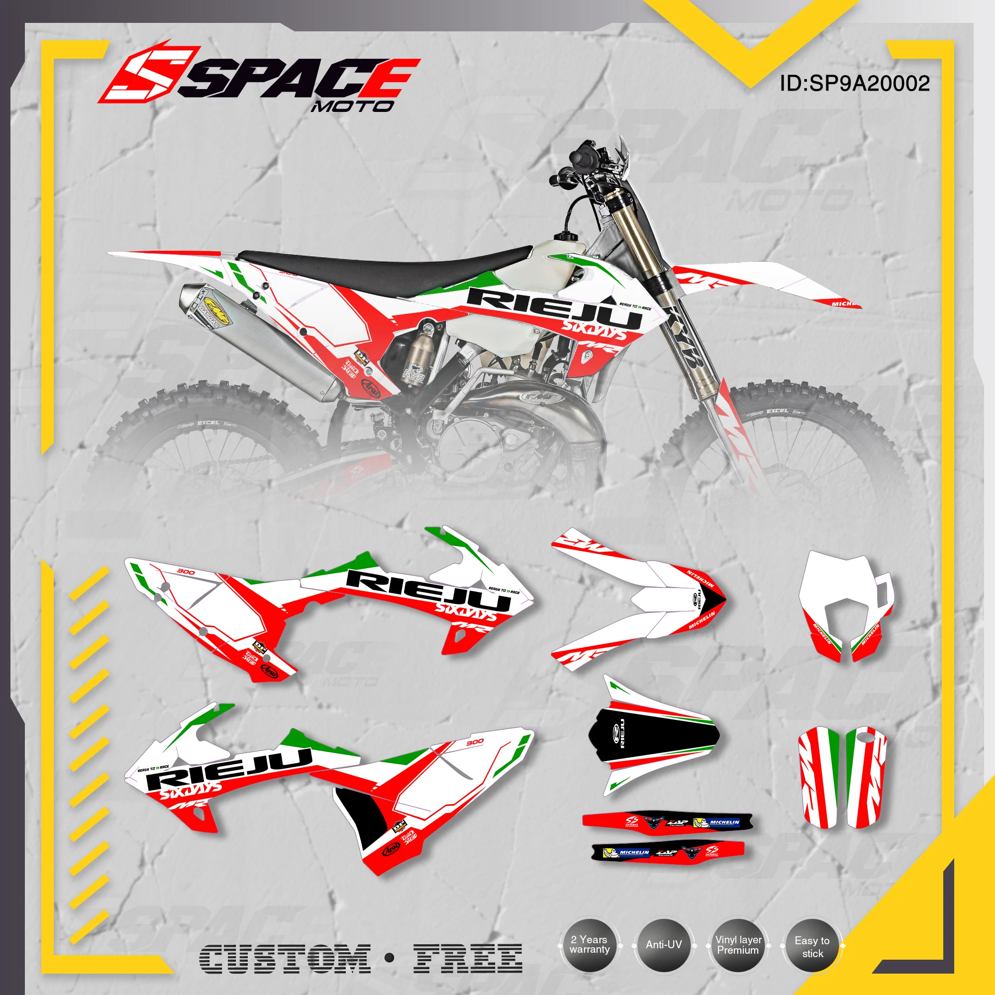 

Набор наклеек SPACEMOTO для мотоцикла, персонализированной команды, графические фоны, наклейки 3M для RIEJU MR 300 2020 02