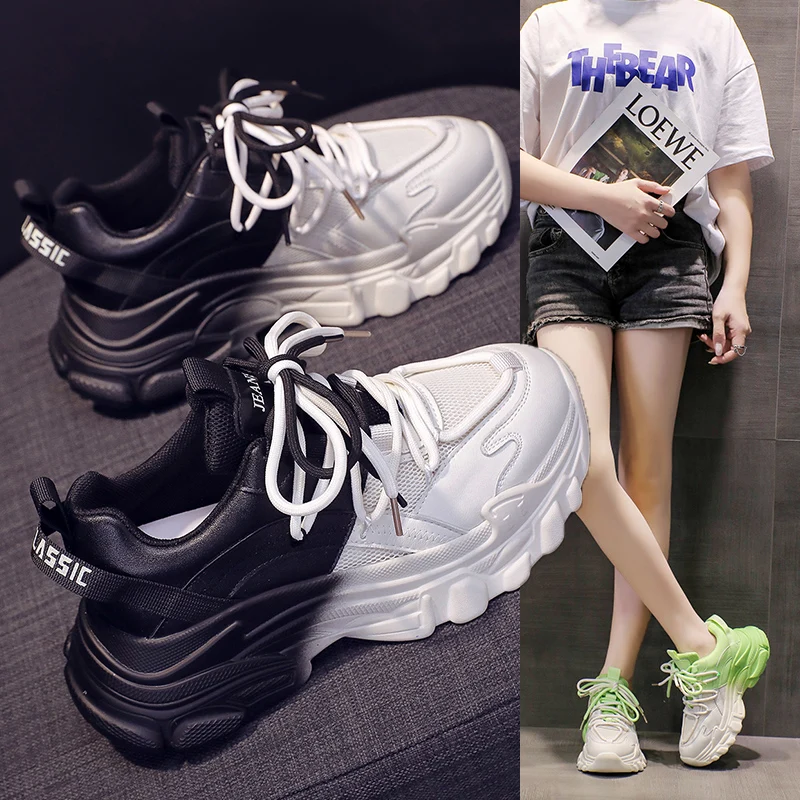 Мужские и женские спортивные туфли темно-синие кроссовки на толстой подошве из