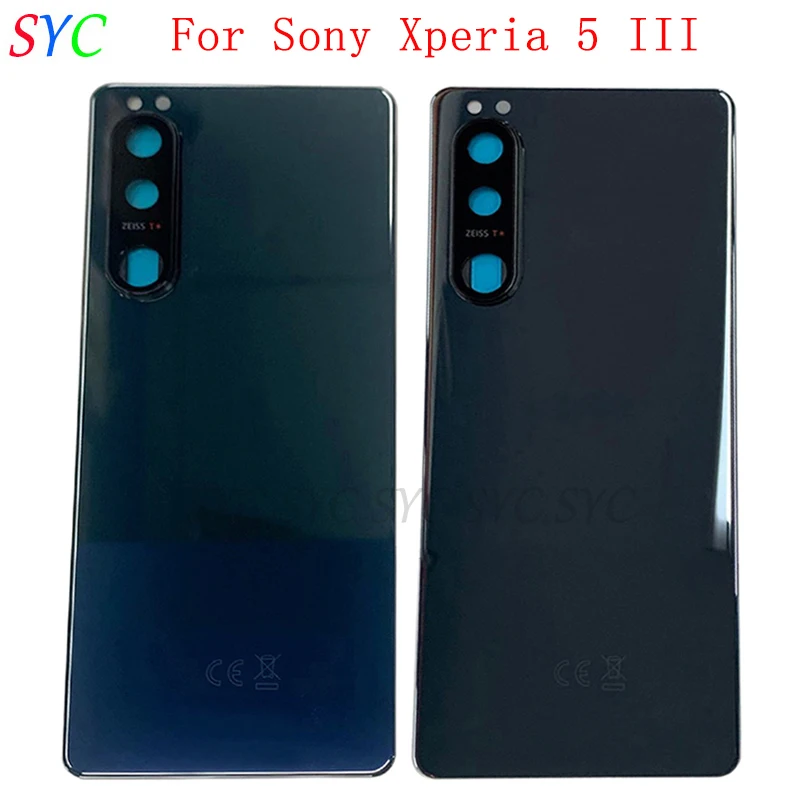 Original Rear Door Battery Cover Housing Case For Sony Xperia 5 III Back Cover with Camera Frame Lens Logo Repair Parts