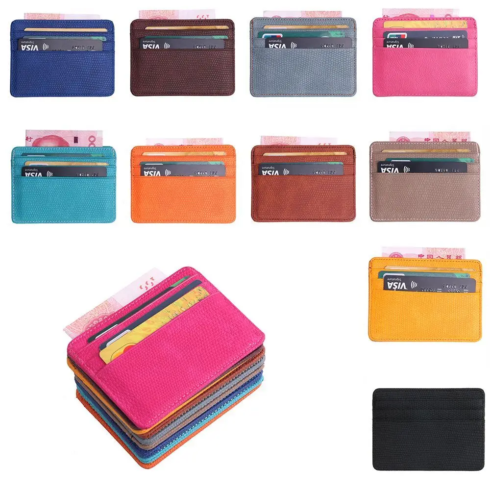 

4 Card Slots Lizard Texture Man Purses Mini Business Bank Credit Card Holder Wallet Women Small Coin Cards Cover Pouch Case Bag