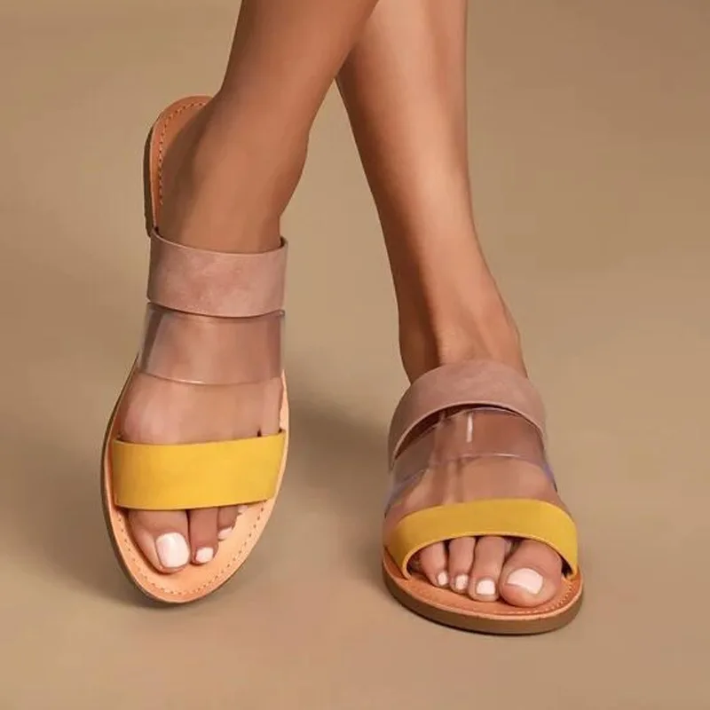 

Female Shoes Slippers Women Summer Luxury Slides 2022 Flat Designer Fabric Scandals Rome Rubber Basic PU Fashion Synthetic