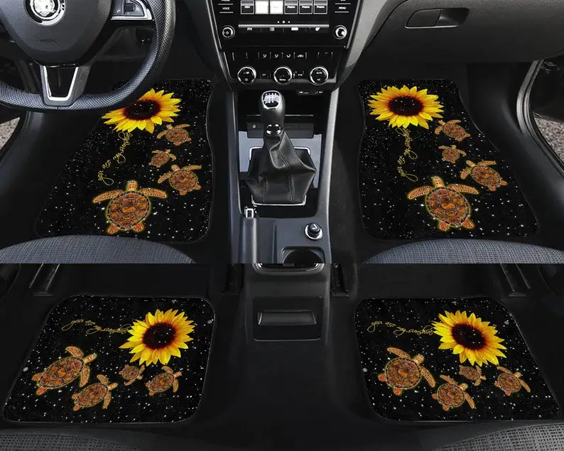 

Sunflower Sea Turtle Car Mat, My Sunshine Car Mat Accessory Set, Personalized Car Mat, Car Accessories, Car Lovers, Car Mats For