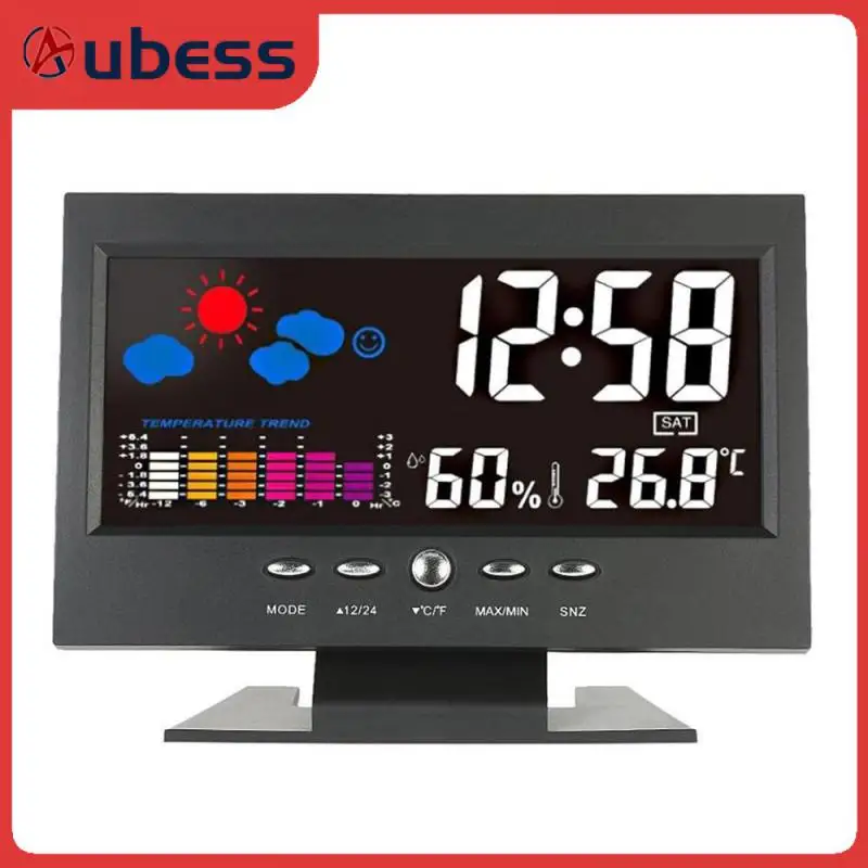 

Lcd Color Screen Clock Digital Temperature Humidity Calendar Snooze Alarm Weather Forecast Station 8082t Usb Backlight Display