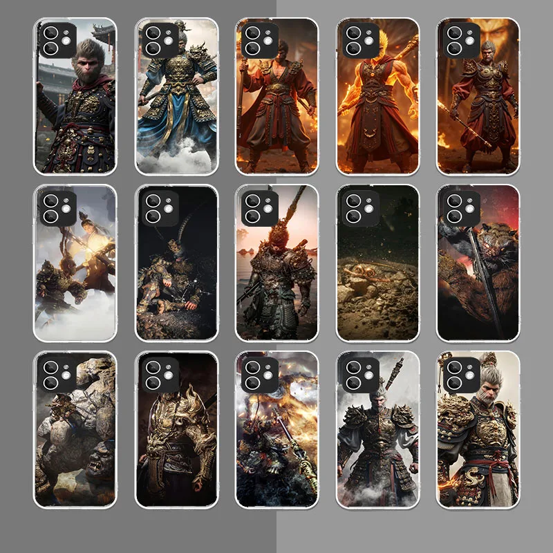 Женский черный миф Wukong B прозрачный силиконовый чехол для Samsung A14 A15 A23 A25 A34 A35 A54 A55 M23