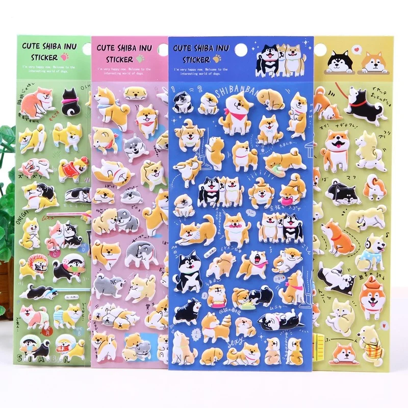 1 Sheets Cute Japanese Shiba Inu Dog Foam 3D Decorative Stationery Stickers Scrapbooking DIY Diary Album Stick Label