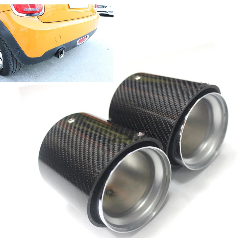 

1 шт. наконечник глушителя выхлопной трубы для BMW MINI F54-F55 LGL 2014 + 10,5 см из углеродного волокна внешний вид Автомобильный задний воздуховод выпу...