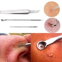 3pcs stainless blackhead facial acne spot pimple remover new arrival extractor tool comedone set