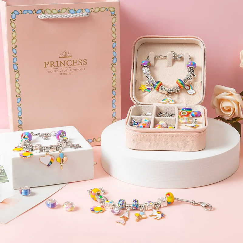 

High Quantity Popular Children's Bracelet DIY Handmade Crystal Beads Holiday Gift Beading Accessories Set Bracelet for Children