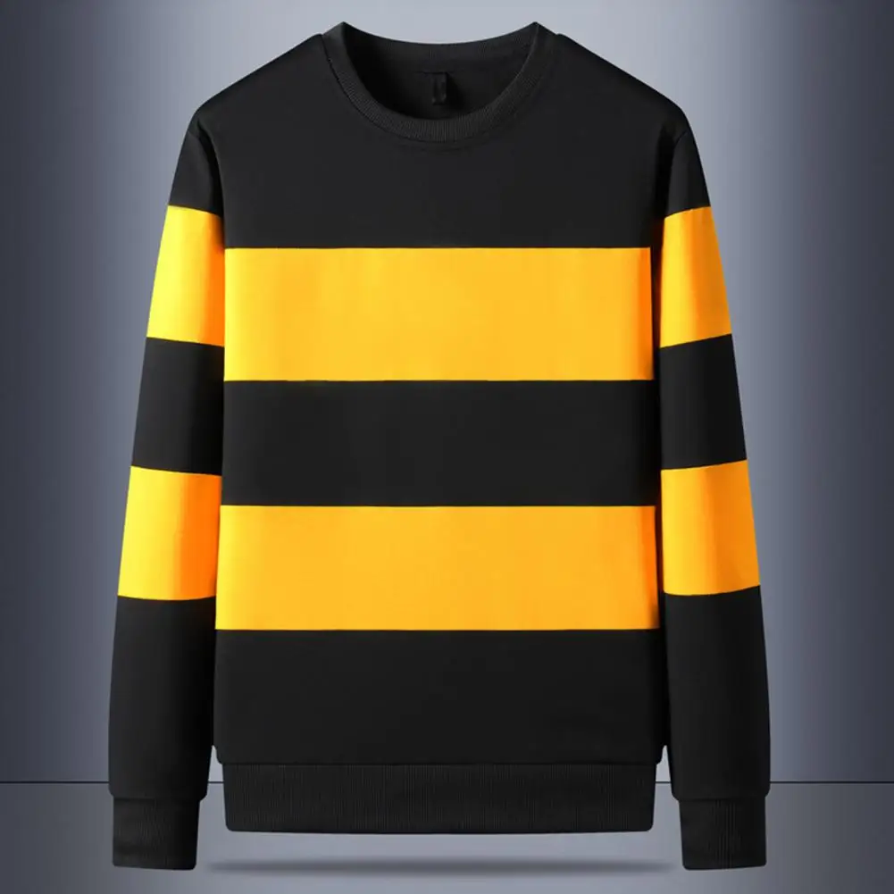 

Autumn Sweatshirt Contrast Color Casual Thermal Anti-pilling Men Spring Sweatshirt Fall Sweatshirt Men Clothing