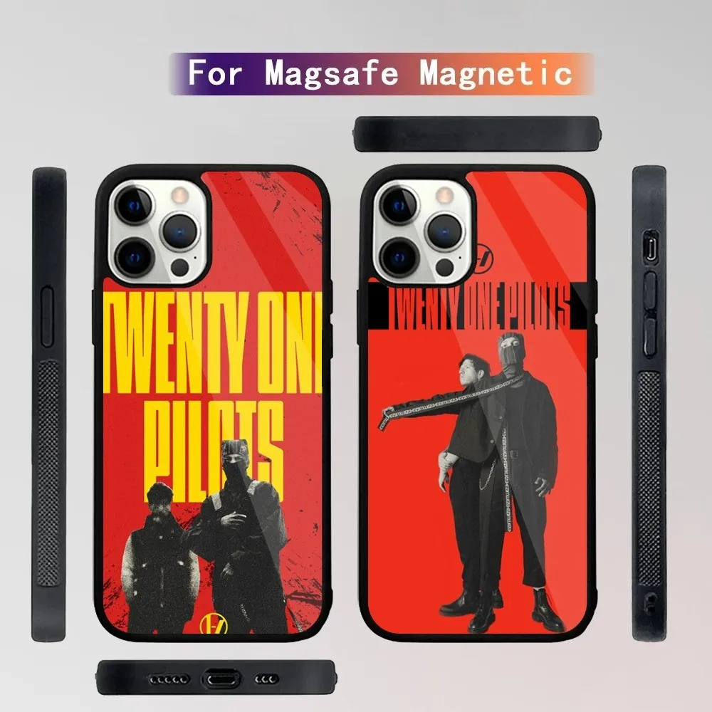Чехол для телефона T-Twenty One Pilots iPhone 16 15 14 13 12 11 Plus Pro Max Mini Magsafe магнитная Беспроводная