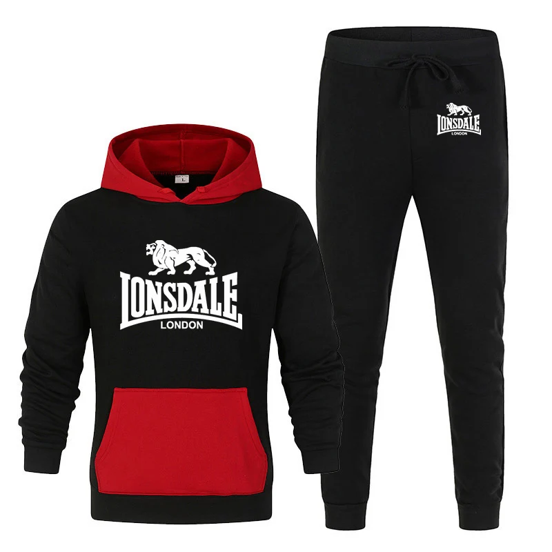 Весенние новые мужские классические комплекты Lonsdale с принтом Harajuku куртки
