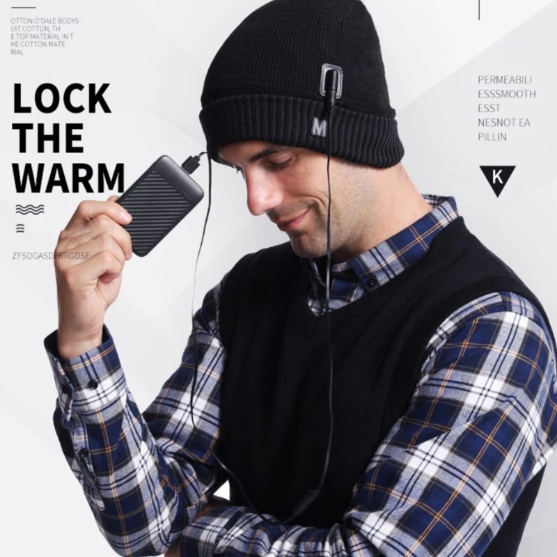 

Шапка с подогревом, шапка с перезаряжаемой батареей для мужчин и женщин, зимняя шапка с 3 режимами нагрева 24BD