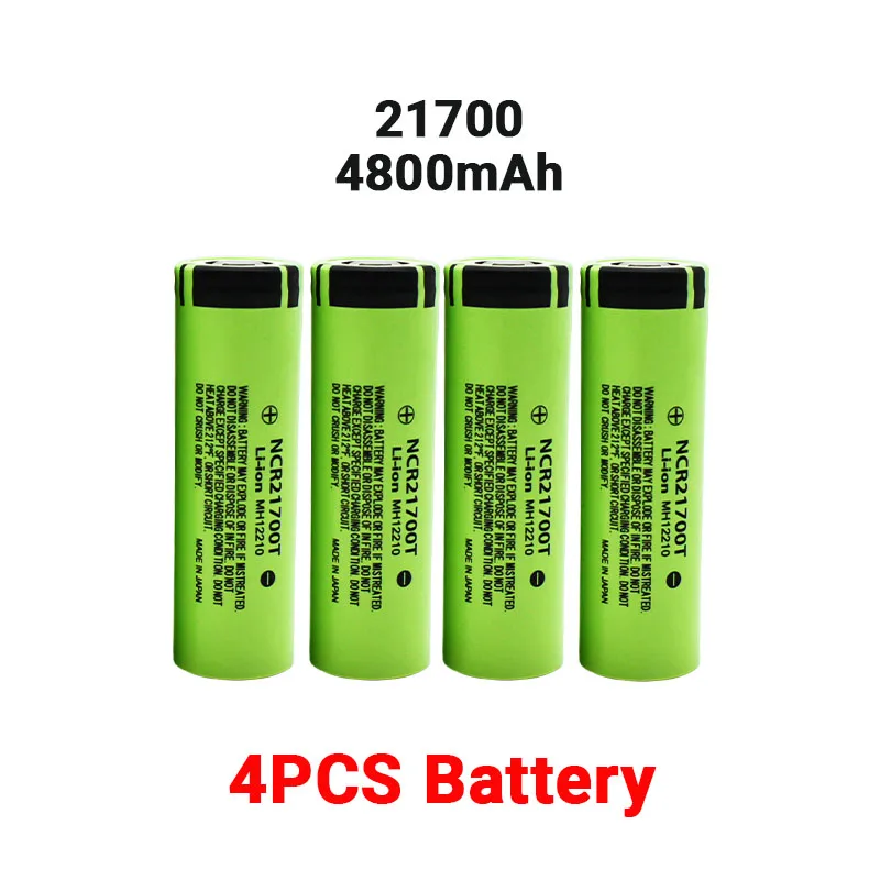 

New 21700 NCR21700T Rechargeable Lithium 4800mAh 3.7V Power Battery High Discharge High Drain Li-ion Battery HD Cell +charger