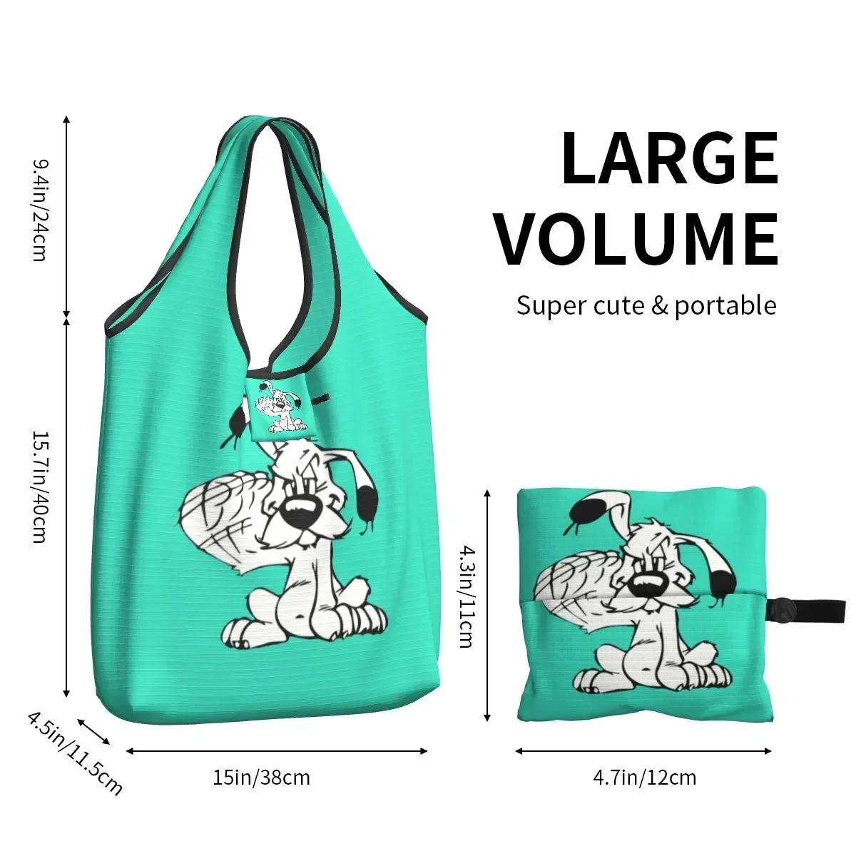 Женские сумки для покупок с мангой Asterix и Obelix Dogmatix портативные вместительные