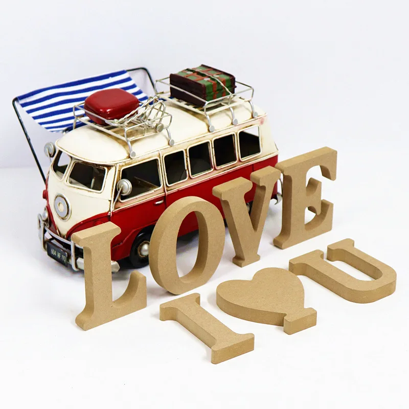 

1Pcs Standing Design Wooden Multi Purpose Art Crafts for Party Wedding Nature Color 10CM DIY Word Letter Home Decor items