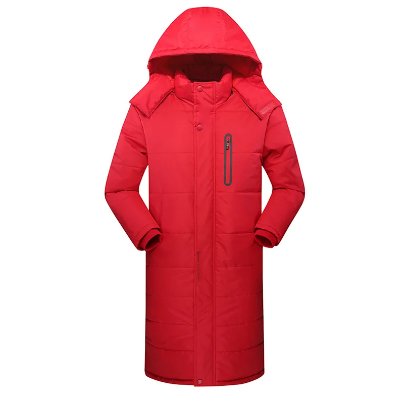 2022 Winter Men's Long Cotton Coat Thickened with Wool Over The Knee Cotton Coat Winterproof Warm Cotton Coat Men's Coat