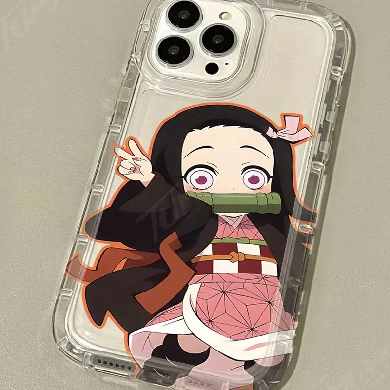 Cartoon Anime Demon Slayer Clear Case for Samsung Galaxy S10 S20 S21 S22 S23 S24 S25 FE Ultra Plus 5G Airbag Shockproof