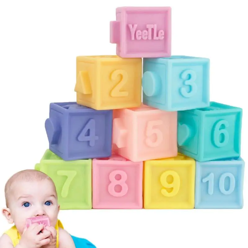 

Мягкие силиконовые строительные блоки, игрушки для детей, развивающие силиконовые игрушки, игрушки для укладки, игра Монтессори, штабелиро...