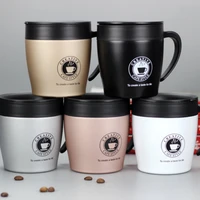 330ml coffee mug thermos water bottle stainless steel double layer thermos cup slide cover handle office coffee cup caneca