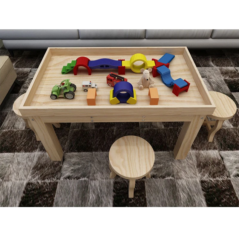 

Children Sand Table Solid Wood Sand Table to Play Space Sand Puzzle Toys Table and Chair Set Game Table