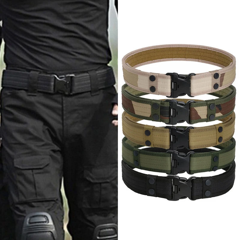 

130Cm 2022 New Army Style Combat Belts Quick Release Tactical Belt Fashion Men Canvas Waistband Outdoor Waist trainer