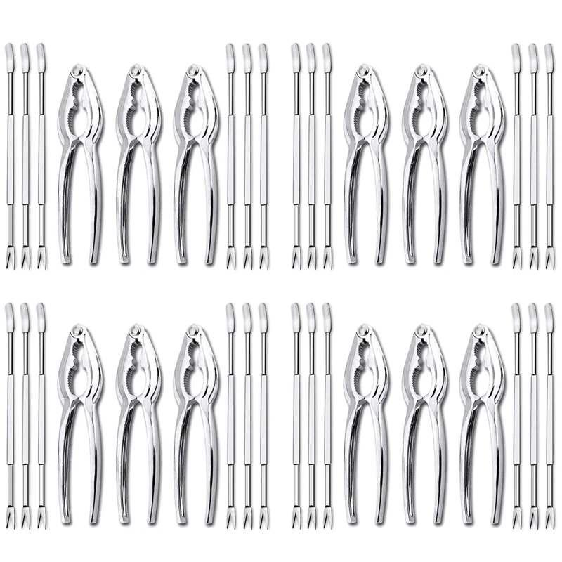 

JEYL Seafood Crackers Tools Nutcrackers Set, Crab Nut Lobster Opener Shellfish Lobster Leg Sheller Kitchen Kits 36 Pack