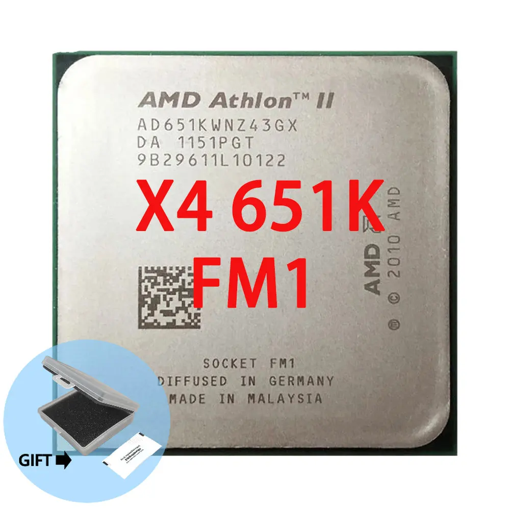 

AMD Athlon II X4 651X4 651K 3.0 GHz Quad-Core CPU Processor AD651KWNZ43GX / AD651XWNZ43GX Socket FM1