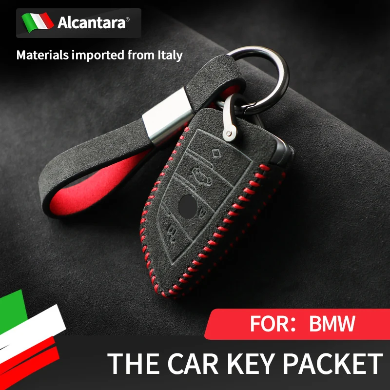 

Alcantara Suitable for BMW key cover bmw key case suede 5 series 3 series 7 series 1 series X3X1X5X6 blade key case buckle