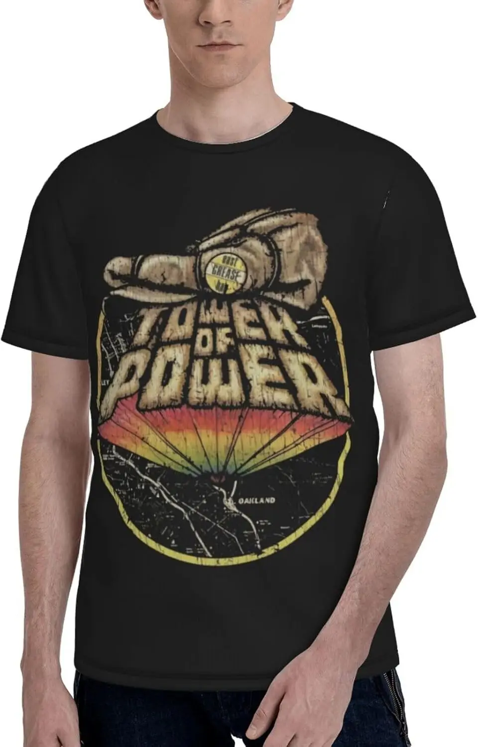 Футболка Tower Music of Band Power мужская модная футболка летние топы с круглым вырезом и