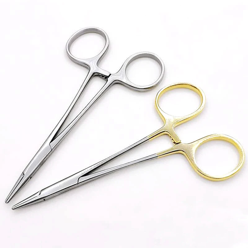 

Tiangong gold handle needle holder stainless steel double eyelid surgery tool Songxin gold handle needle holder clamp needle cla