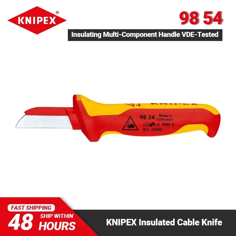 Кабельный нож KNIPEX протестированный VDE изолированная эргономичная ручка с