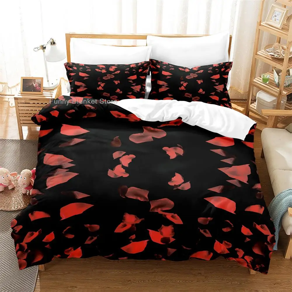 

3PCS Red jellyfish Bedding Sets Home Bedclothes Super King Cover Pillowcase Comforter Textiles Bedding Set