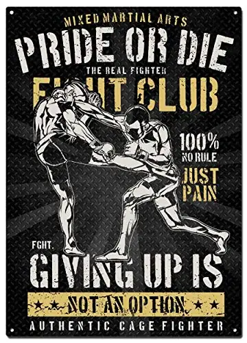 

Fight Club MMA Metal Tin Signs,Martial Arts Colorfast Posters, Decorative Signs, Wall Art, Home Decor - 8X12 Inch (20X30 cm)