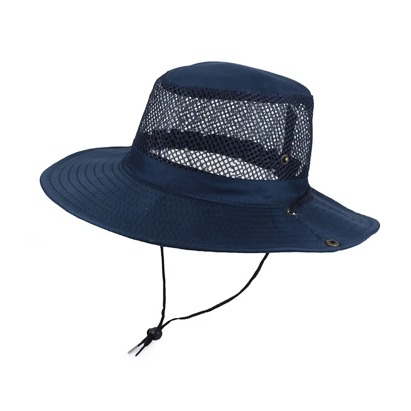 

Men Women Outdoor Beach Seaside Sun Shade Breathable Bucket Hat Male Summer Fishing Trekking Collapsible Mesh Fisherman Cap