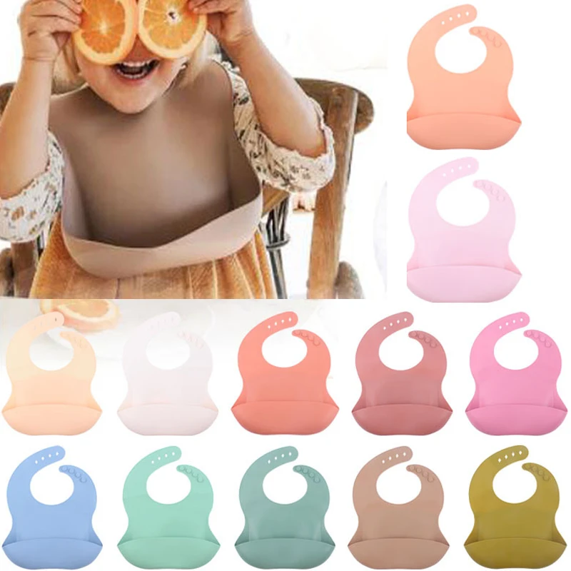 

Baby Bib Adjustable Waterproof Saliva Dripping Bibs Soft Edible Silicone Saliva Towel Newborn Feeding Cloth Drooling Baby Scarf