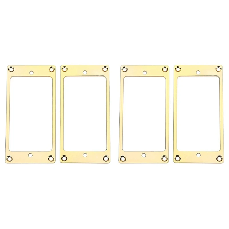 

4 Pcs Metal Flat Humbucker Cover Guitar Pickup Frame Mounting Ring