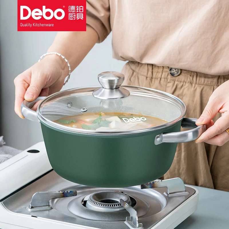 

Debo Non Stick Kitchen Cookware Daily Use Stockpot Steam Cooking Boiler Stew noodles Hot Pot Multiple uses Large Capacity Family