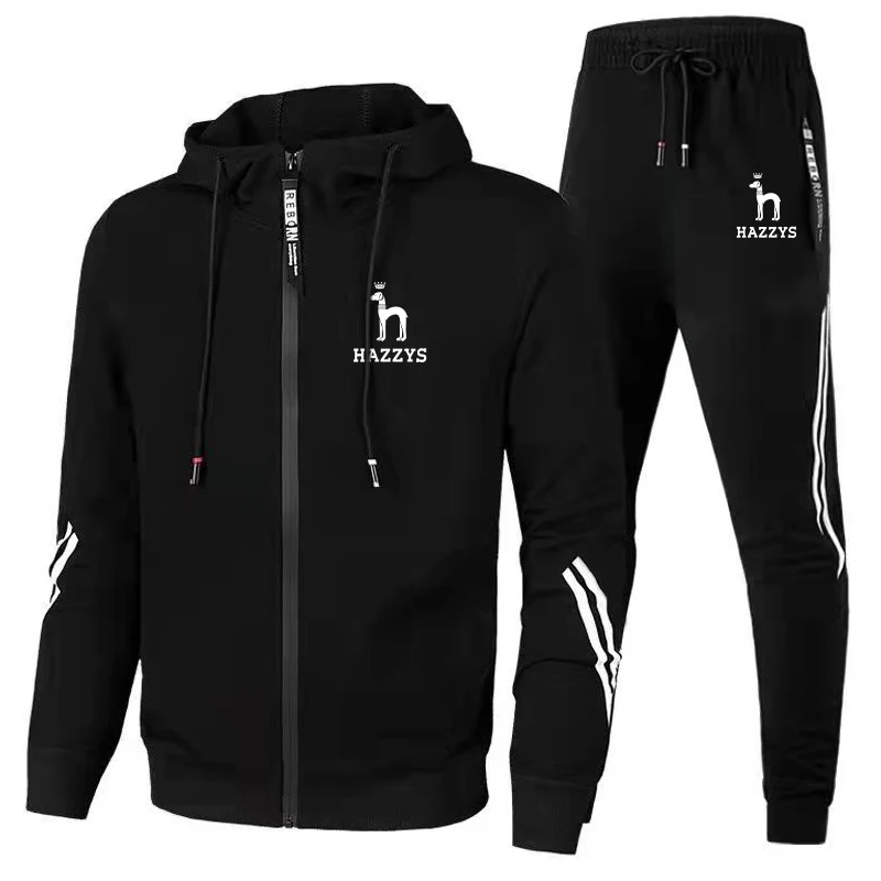 

Autumn Winter Men's Brand Printed Tracksuit Suit Man Zipper Hoodie+Pants 2 Piece Set Casual Gym Fitness Jogging Sportswear M-3XL