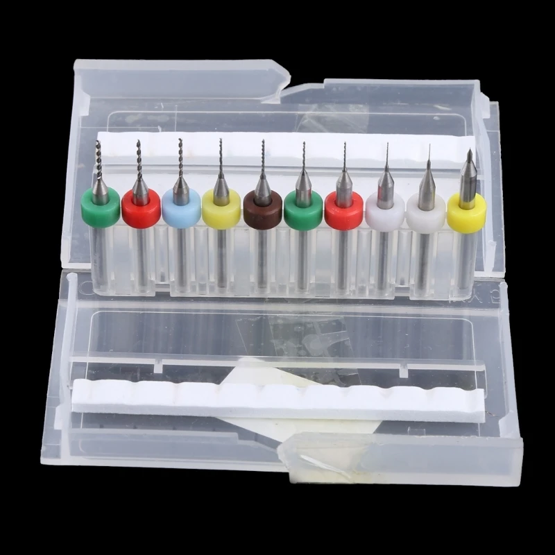 

67JE 10Pcs 0.1mm to 1.0mm PCB Print Circuit Board Micro Drill Bits Set Tool