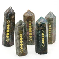 natural indian egg stone crystal tower hexagonal prism ornament aura healing energy gems diy jewelry decor charms gift party 1pc