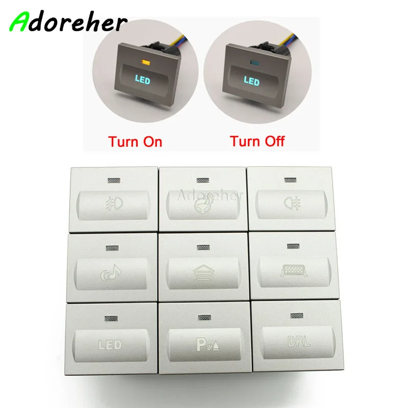 Серебряная Автомобильная фотолампа кнопка с соединительным проводом для Ford Focus 2